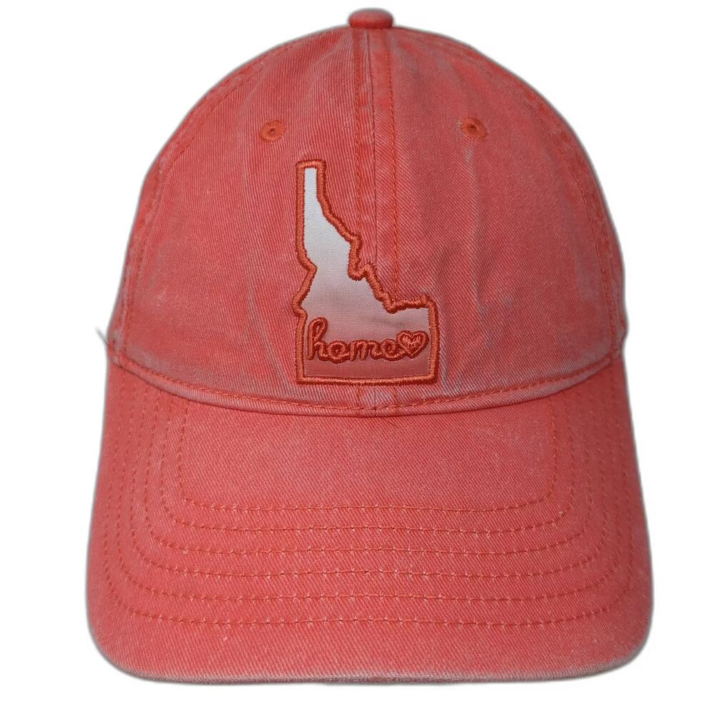 Home Free Idaho Home Heart Baseball Cap Pink White Hat OS Slideback Adjustable